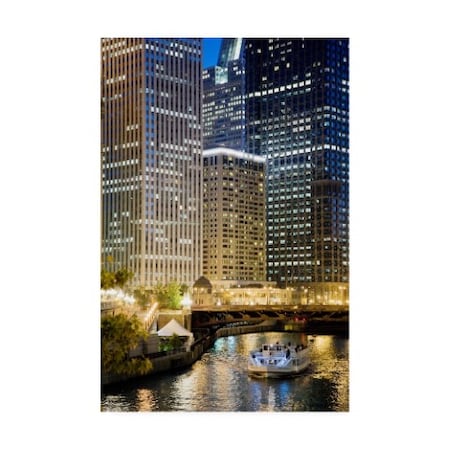 Trademark Fine Art Monte Nagler 'Chicago At Night Chicago Color 2' Canvas Art, 30x47 ALI44957-C3047GG